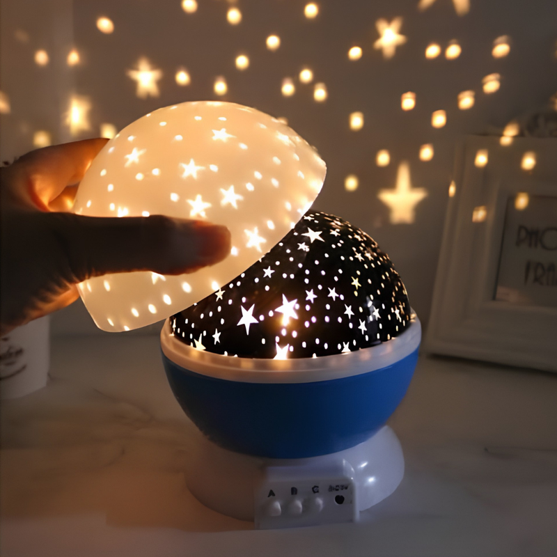 Lampara Velador  Giratorio Luces Estrellitas