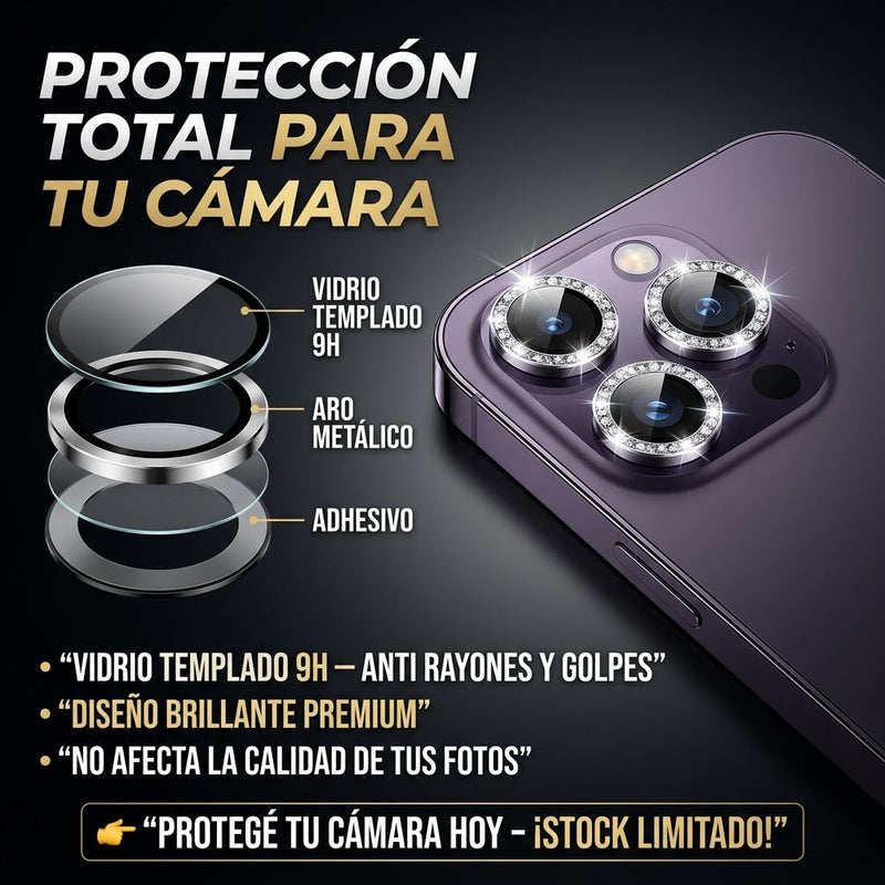 Protector de Cámara con Aro Metálico Colorido Iphone 14 pro