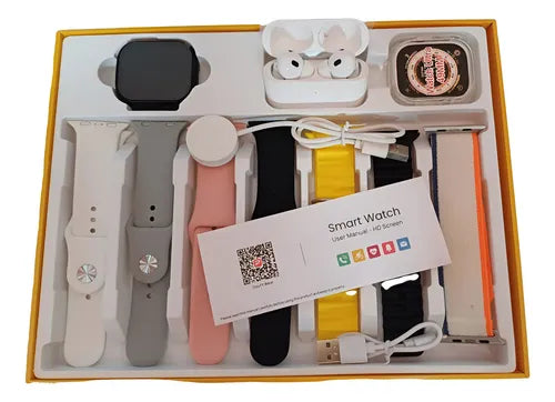 Smartwatch Ultra Kit Premium con Auriculares + 7 Correas Intercambiables