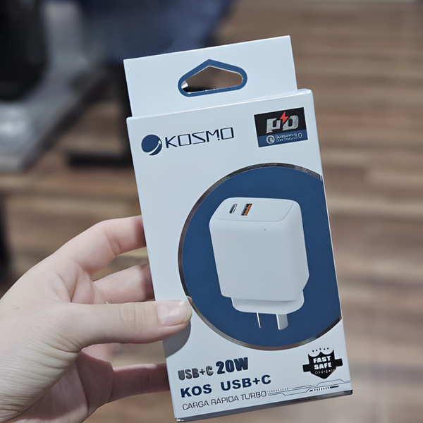 Cabezal Rápido 20W Ficha USB+C Kosmo
