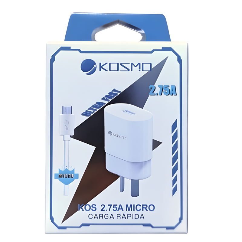 Cargador Rápido 2.75A Ficha V8 Desmontable Kosmo