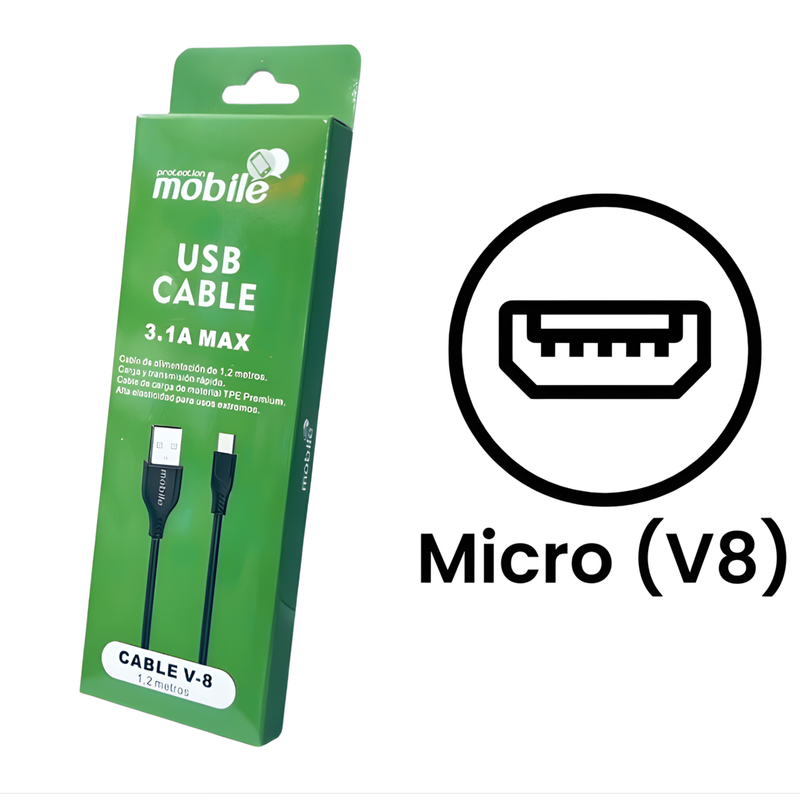 Cable USB Mobile 1.2Mts. (Micro V8)