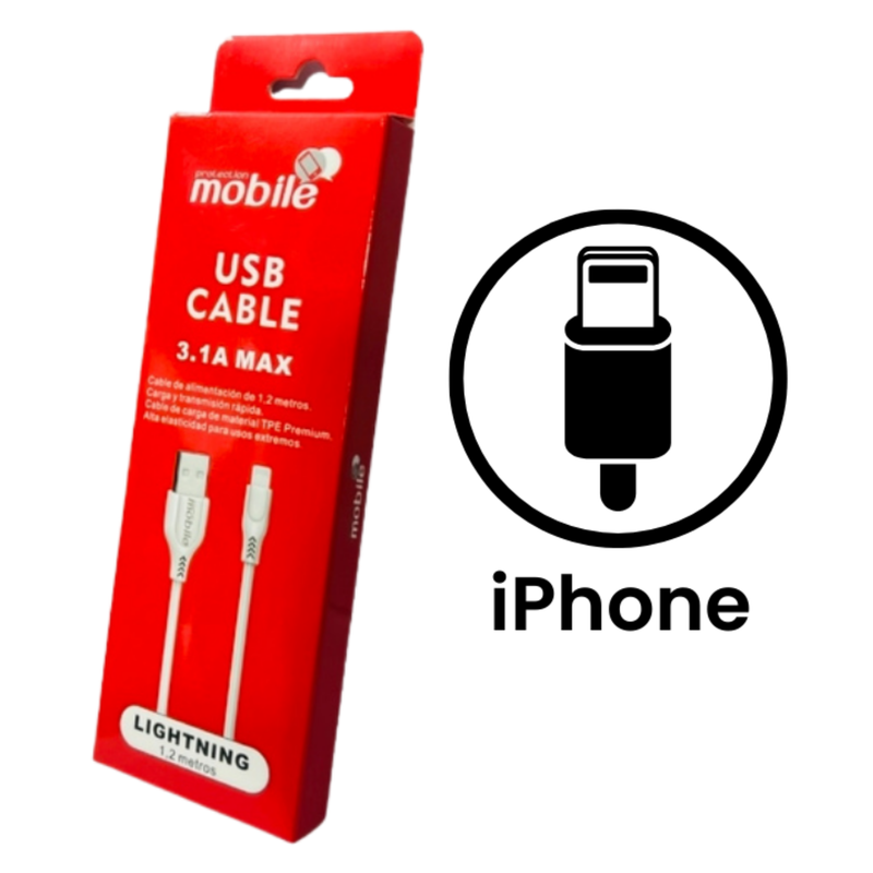 Cable USB Mobile 1.2Mts. (Lightning)