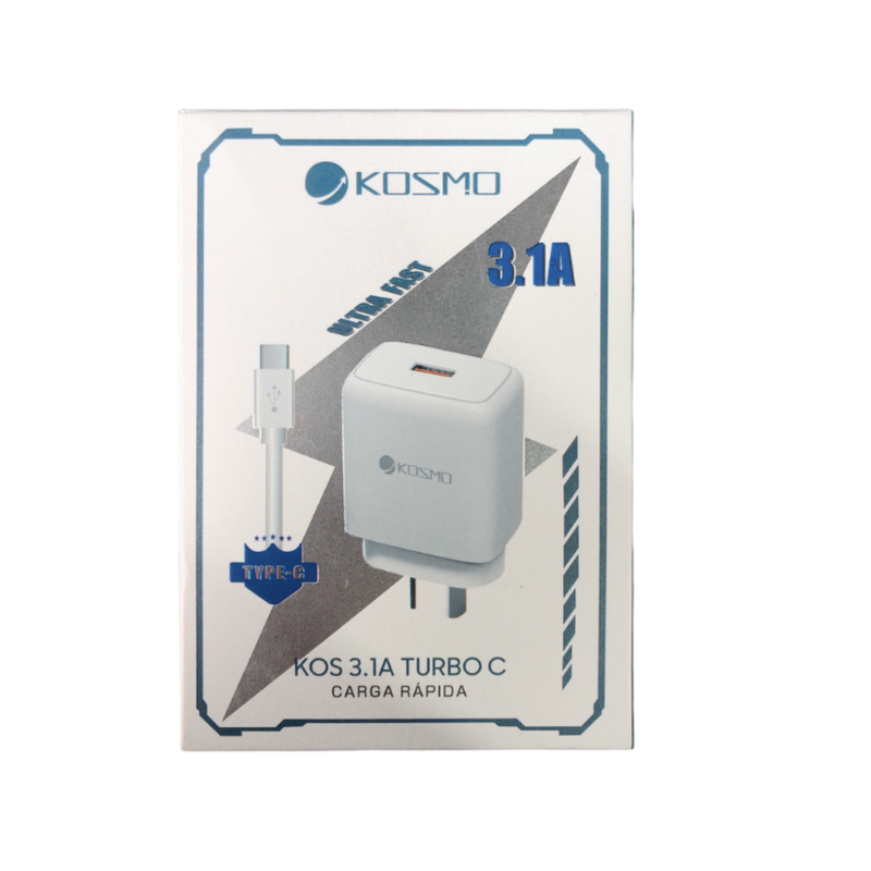 Cargador Kosmo 3.1A (Tipo C)