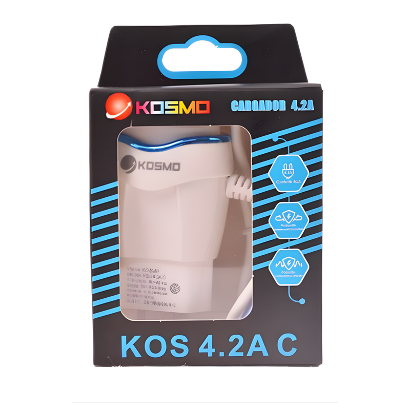Cargador Kosmo 4.2A con Cable Integrado (Tipo C)