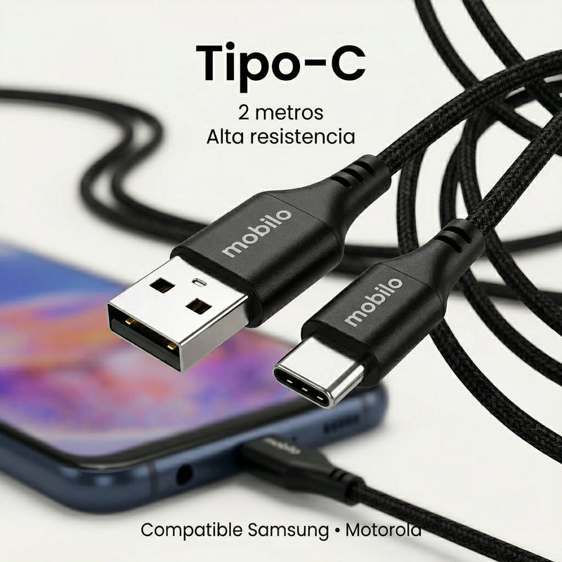 Cable USB Mobile 2Mts. (Tipo C)