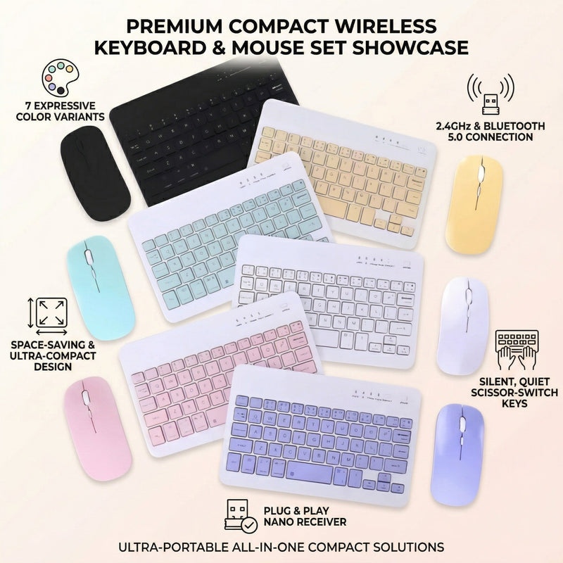 Teclado + Mouse Inalámbrico De Colores