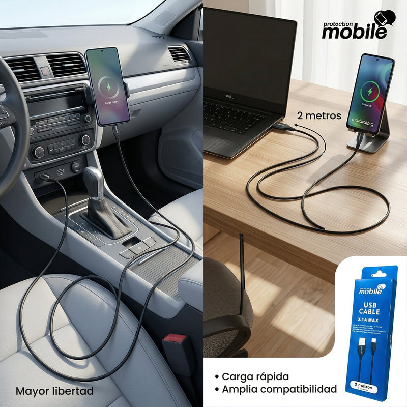 Cable USB Mobile 2Mts. (Tipo C)