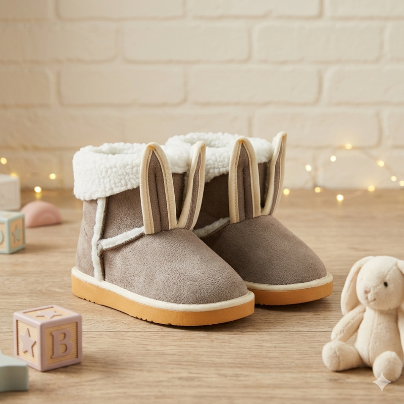 Pantubotas Niñas Diseño Conejito – Botitas Polar Abrigadas y Suaves