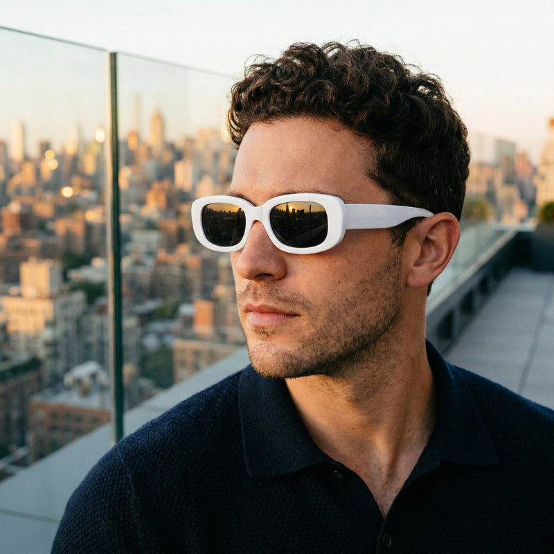 Lentes de Sol Rectangulares de Marco Grueso Unisex