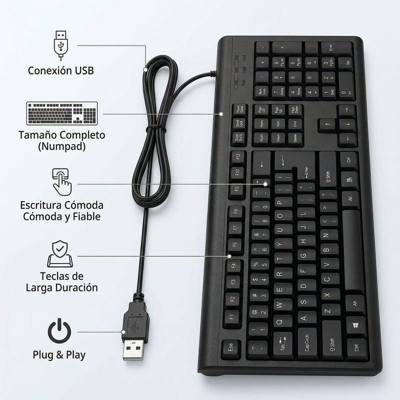 Teclado con Cable USB