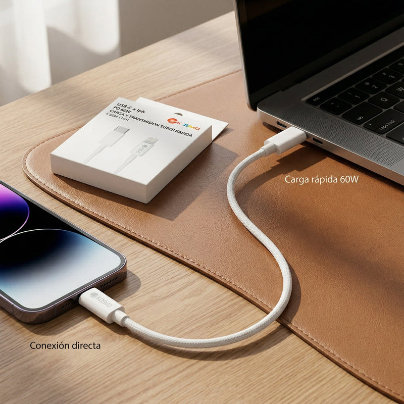 Cable USB-C Kosmo 60W (Lightning)