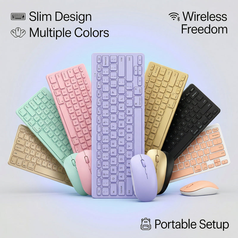 Teclado + Mouse Inalámbrico De Colores