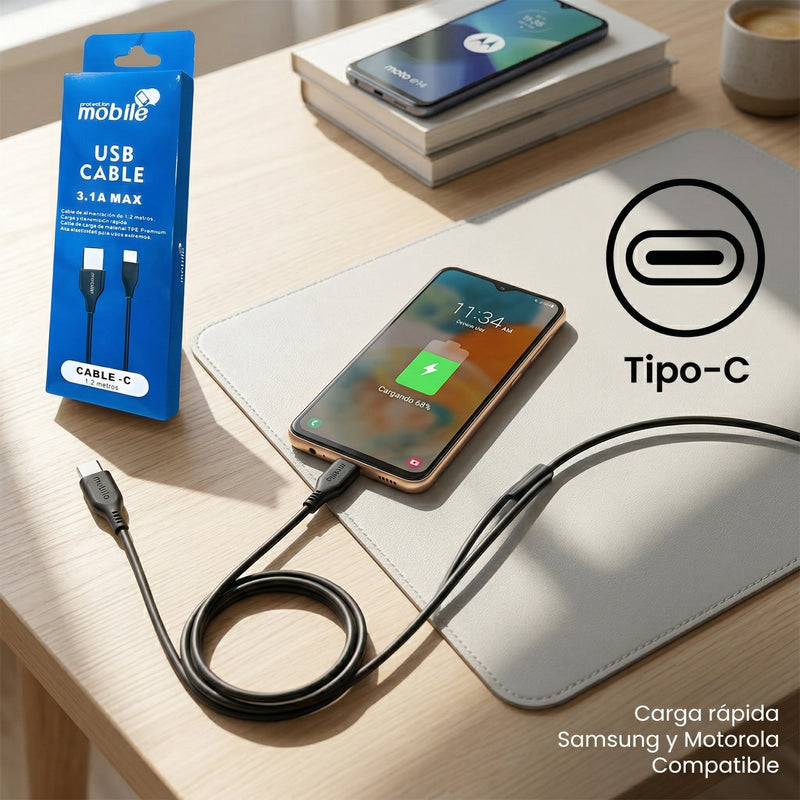 Cable USB Mobile 1.2Mts. (Tipo C)