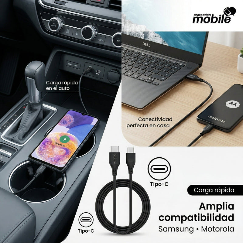 Cable USB Mobile 2Mts. (Tipo C)