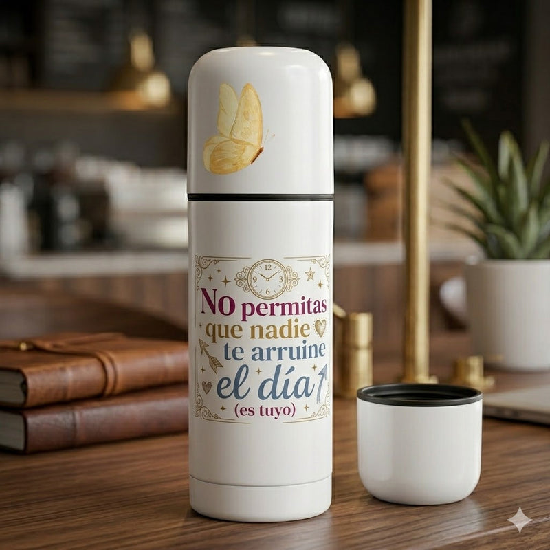 Termo Blanco 550ml Personalizado de Polímero