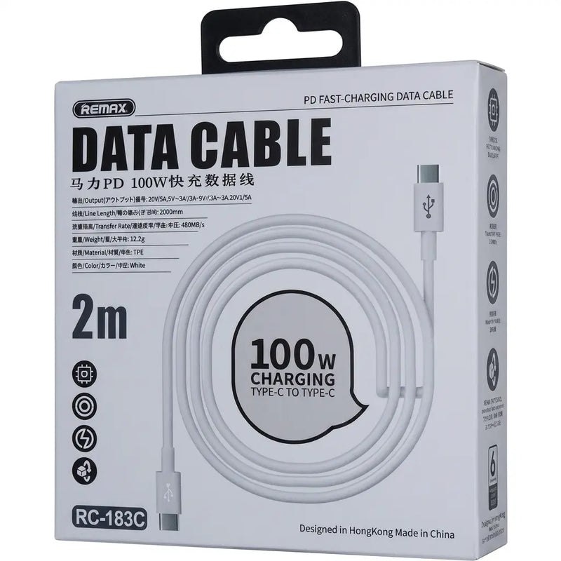 Cable Premium TIPO C A C  2Mts.100W REMAX RC-183C