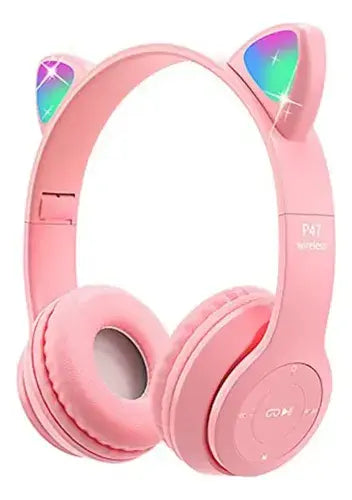 Auricular Inalámbrico Vincha P47m Gatito con luces LED