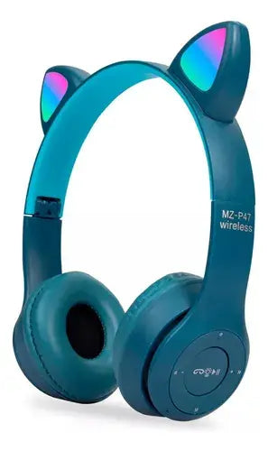 Auricular Inalámbrico Vincha P47m Gatito con luces LED