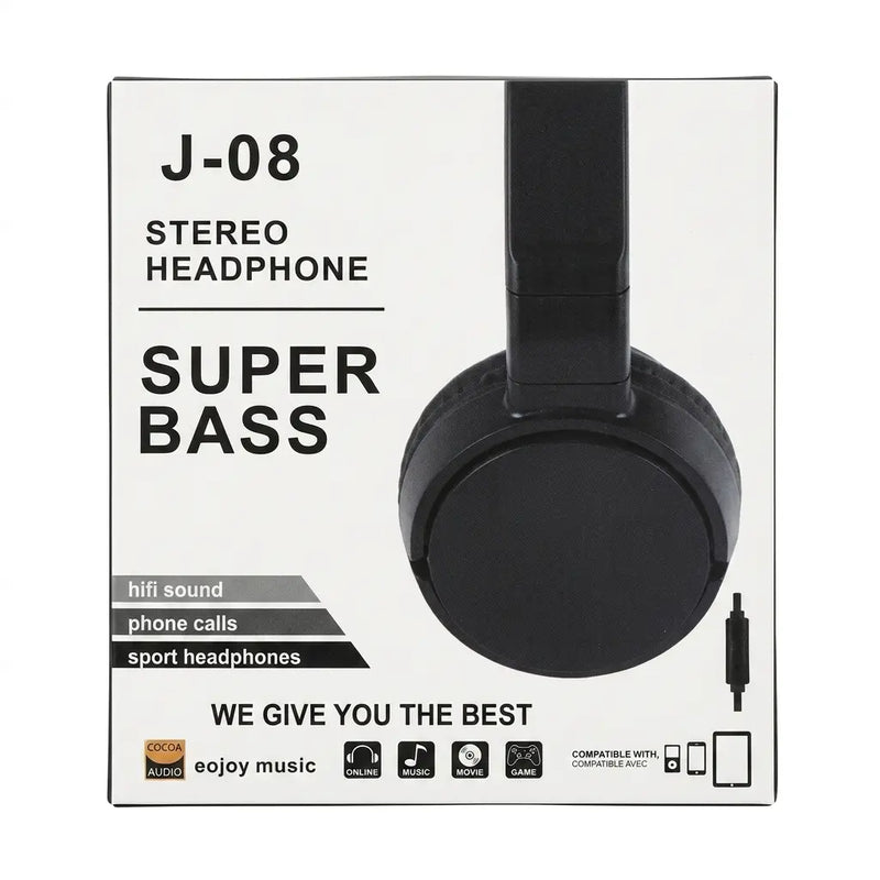 Auricular Vincha Super Bass J-08  Manos Libres con Cable