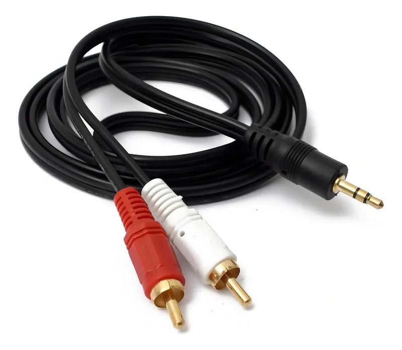 Cable Auxiliar Mini Plug 2 A 1 - AUDIO Y VIDEO