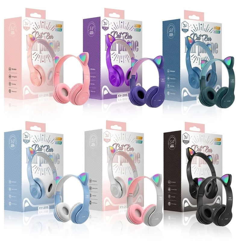 Auricular Inalámbrico Vincha P47m Gatito con luces LED