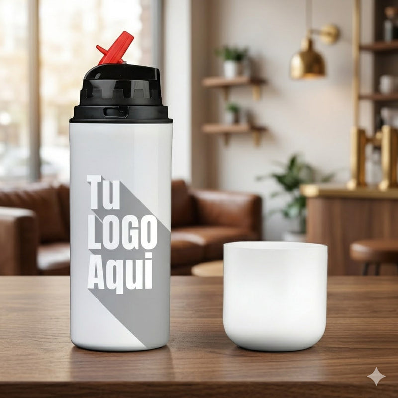 Termo Blanco 550ml Personalizado de Polímero