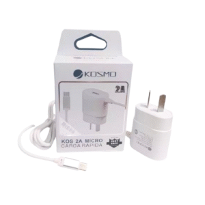 Cargador Kosmo 2A con Cable Micro USB (V8) – Carga Rápida