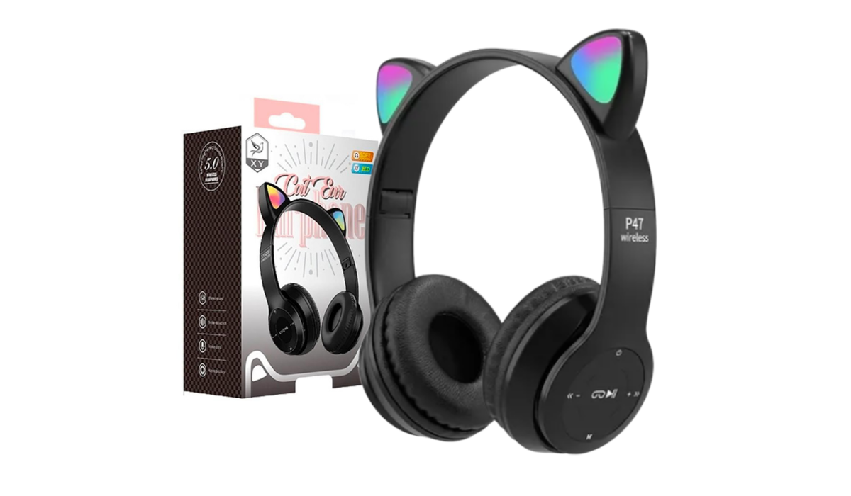Auricular Inalámbrico Vincha P47m Gatito LED