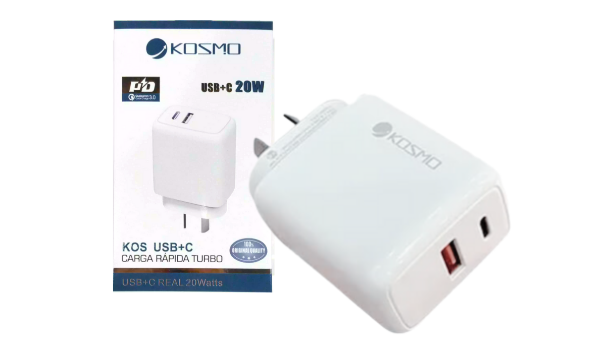 Cabezal Rápido Kosmo 20W (USB+C)