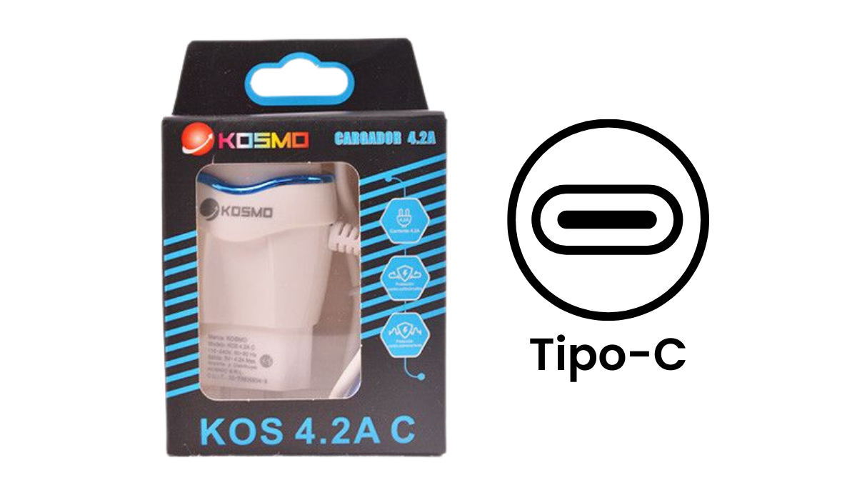 Cargador Rápido Kosmo 4.2A (Tipo C)