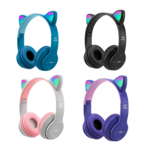 Auricular Inalámbrico P47 con Orejitas de Gatitos y Luces Led