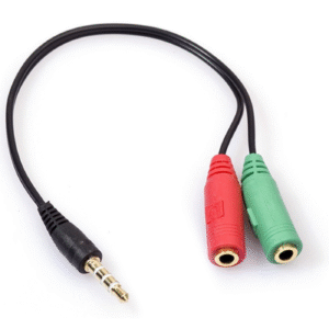 Cable Adaptador Auxiliar 3.5 mm – Divisor de Micrófono y Auricular (Macho a Hembra) para Auricular Vincha PC