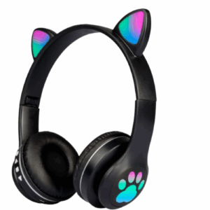 Auricular Vincha Inalámbrico Bluetooth VIM-23 Gatito LED - Negro