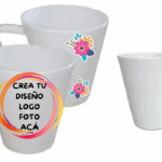 Taza Cónica Con Asa Polímero Sublimable