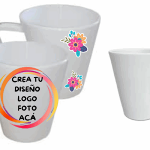 Taza Cónica Con Asa Polímero Sublimable