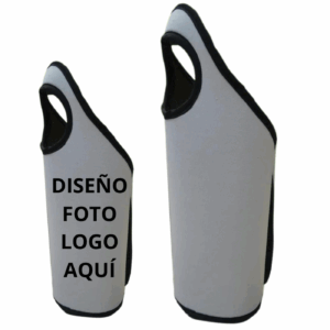 Funda Neoprene Sublimable Para Botella Con Bordes Negro / Rojo