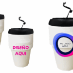Vaso Con Tapa Térmico de Polimero Para Café Sublimable