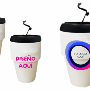 Vaso Con Tapa Térmico de Polimero Para Café Sublimable