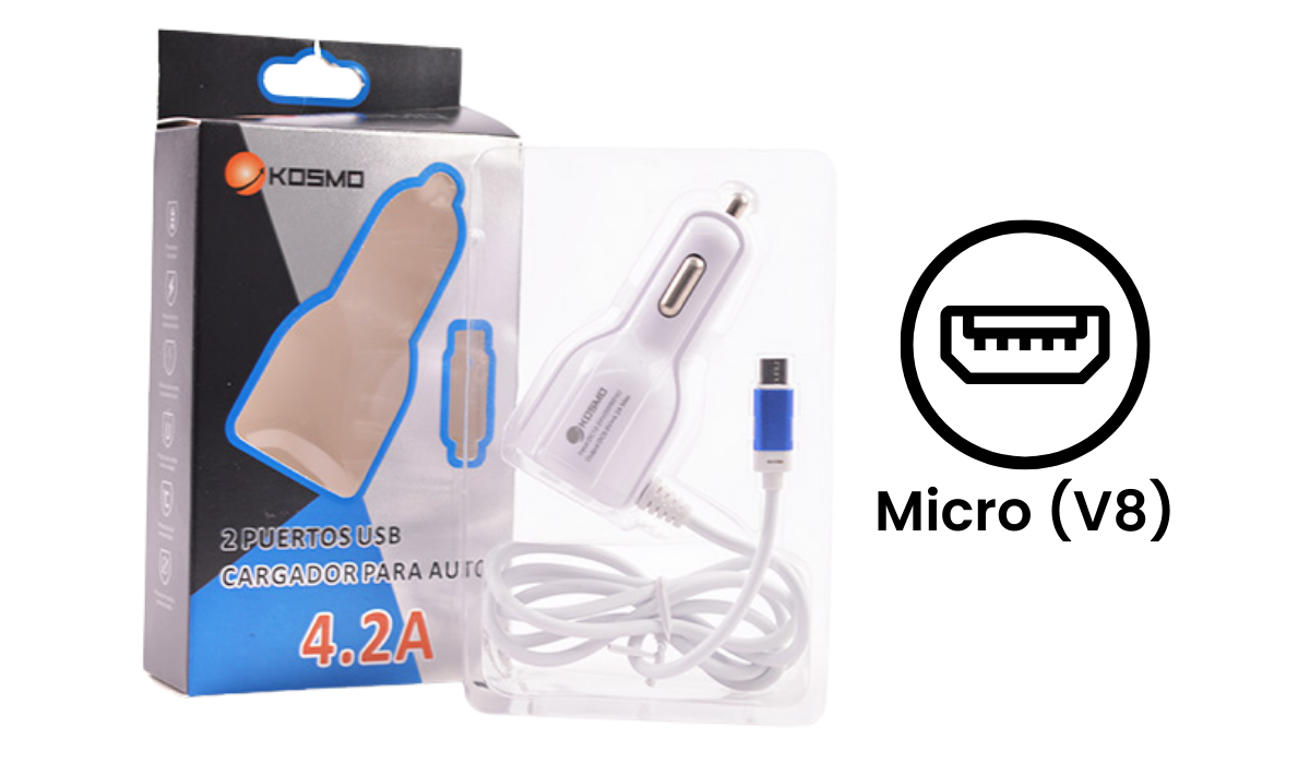 Cargador Rápido Auto Kosmo 4.2A (Micro V8)
