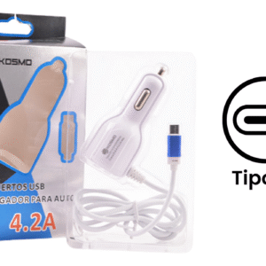 Cargador Rápido Auto Kosmo 4.2A (Tipo C)
