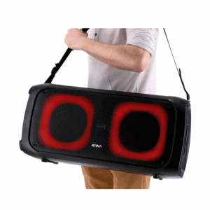 Parlante Bluetooth Portátil Aiwa Infinit AW-T2022 Tws Power Bank Aux Efecto de Luces 8500W PMPO con Correa