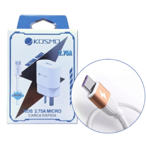 Cargador Kosmo 2.75A con Cable Micro USB (V8) - Carga Rápida