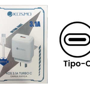 Cargador Rápido Kosmo 3.1A TURBO (Tipo C)
