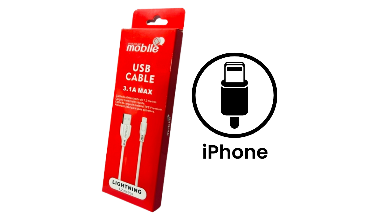 Cable de Datos USB Mobile 1.2Mts. (Lightning)
