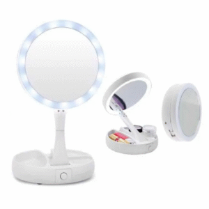 Espejo Facial con Lámpara LED Plegable