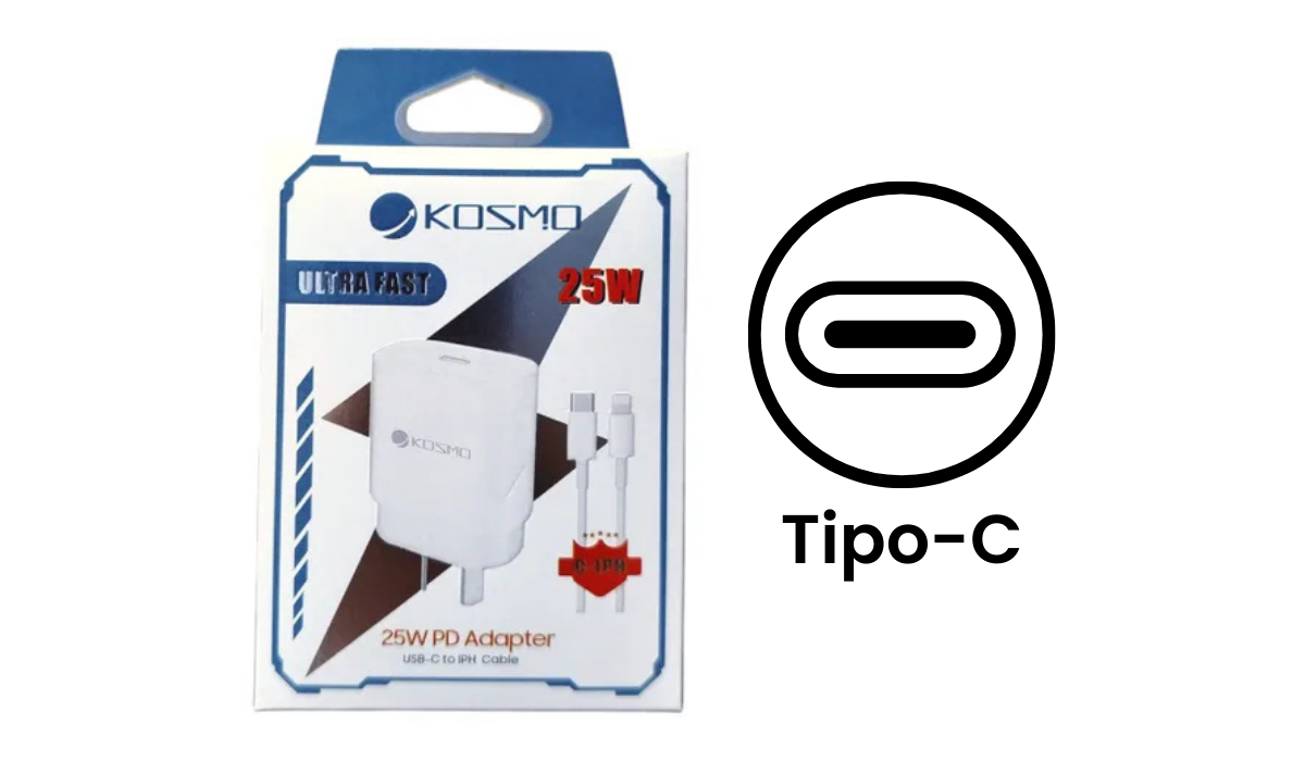 Cargador Rápido Kosmo 25W (Tipo C)