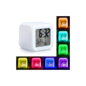 Reloj Despertador Cubo LED - a Pilas