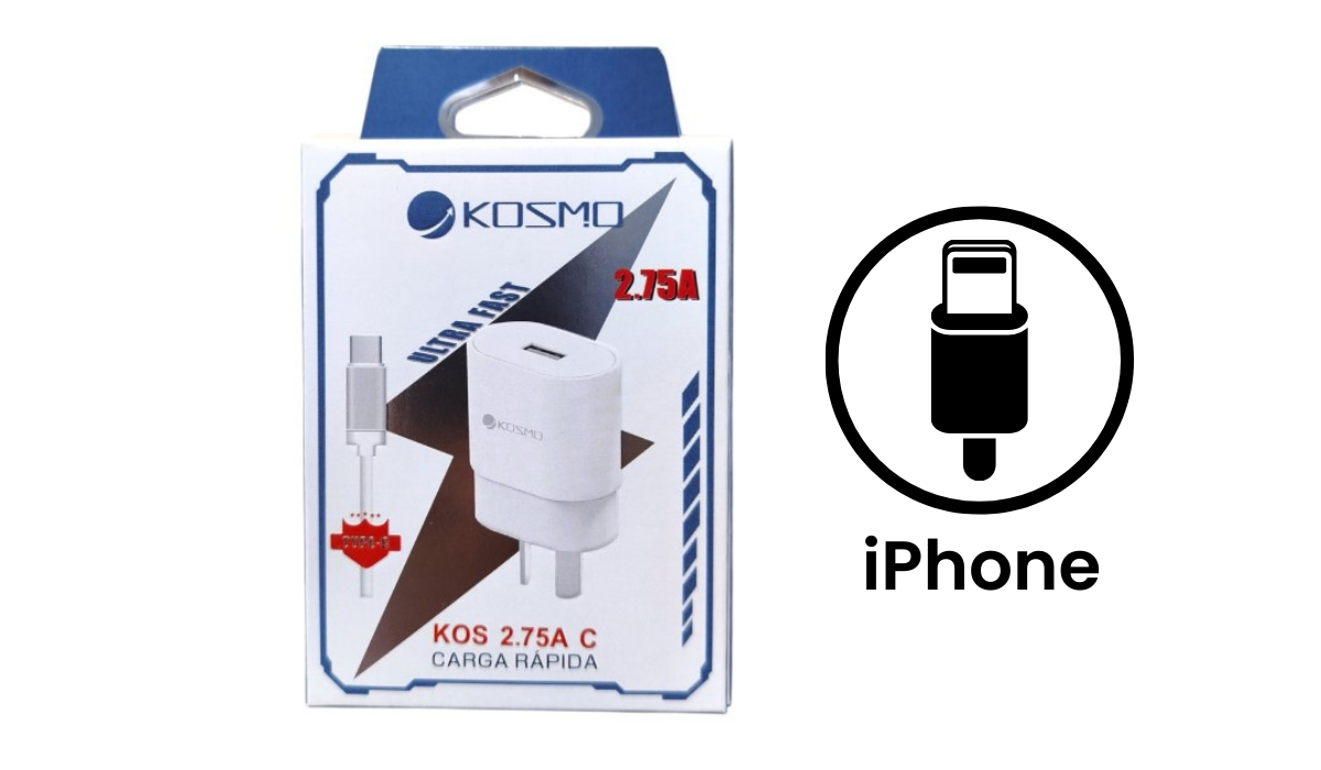 Cargador Rápido Kosmo 2.75A (Lightning)