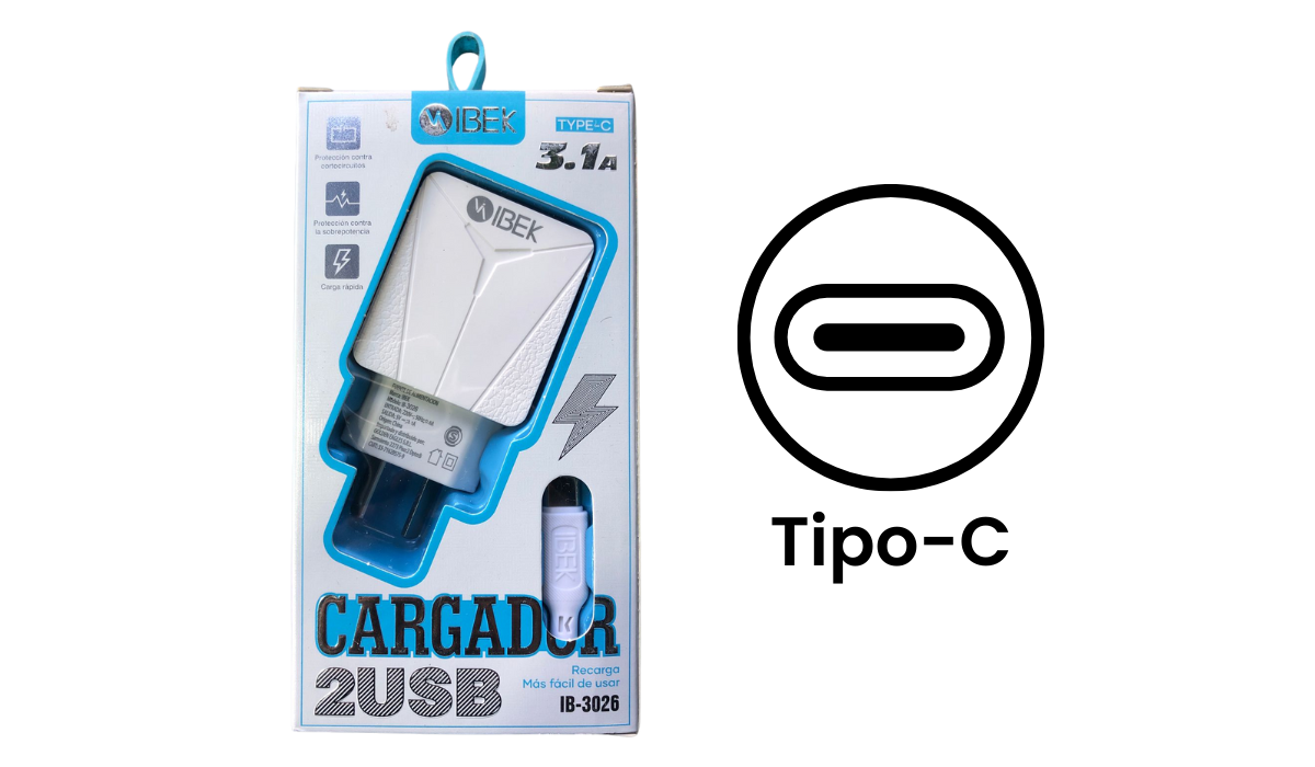 Cargador Rápido IBEK 3.1A (Tipo C)